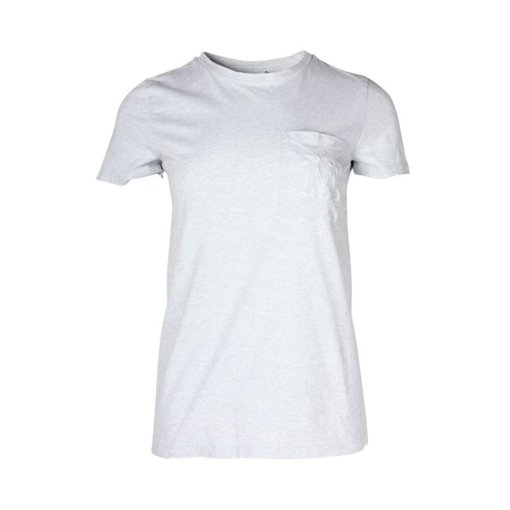 Max Mara Chest Pocket Logo T-Shirt in Grey Cotton
